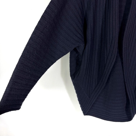 Ralph Lauren Black Label Cardigan Navy Blue 100% Cashmere Ribbed Cocoon Sz M - Picture 5 of 8